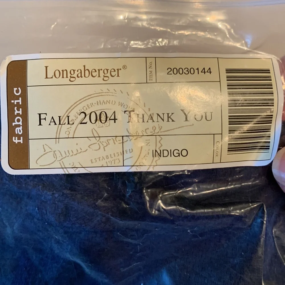 Longaberger Fabric Liner for 2004 Fall Thank You Basket. NEW
